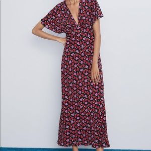 Zara floral midi dress